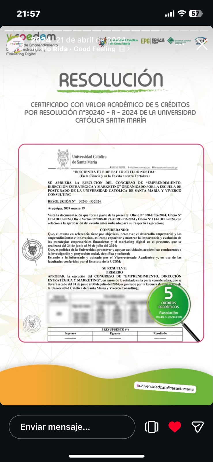 Resolución académica COEDEM 2022