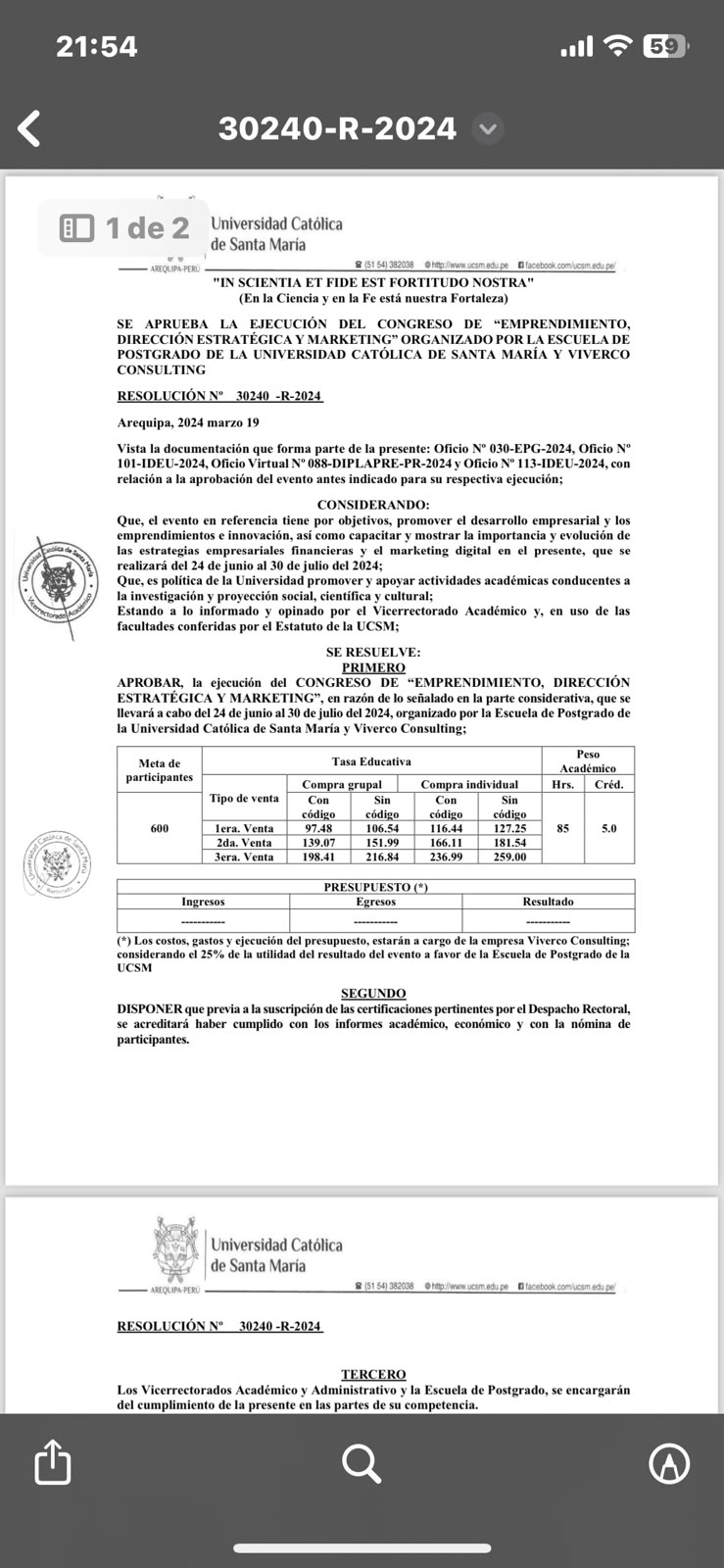 Resolución académica COEDEM 2023