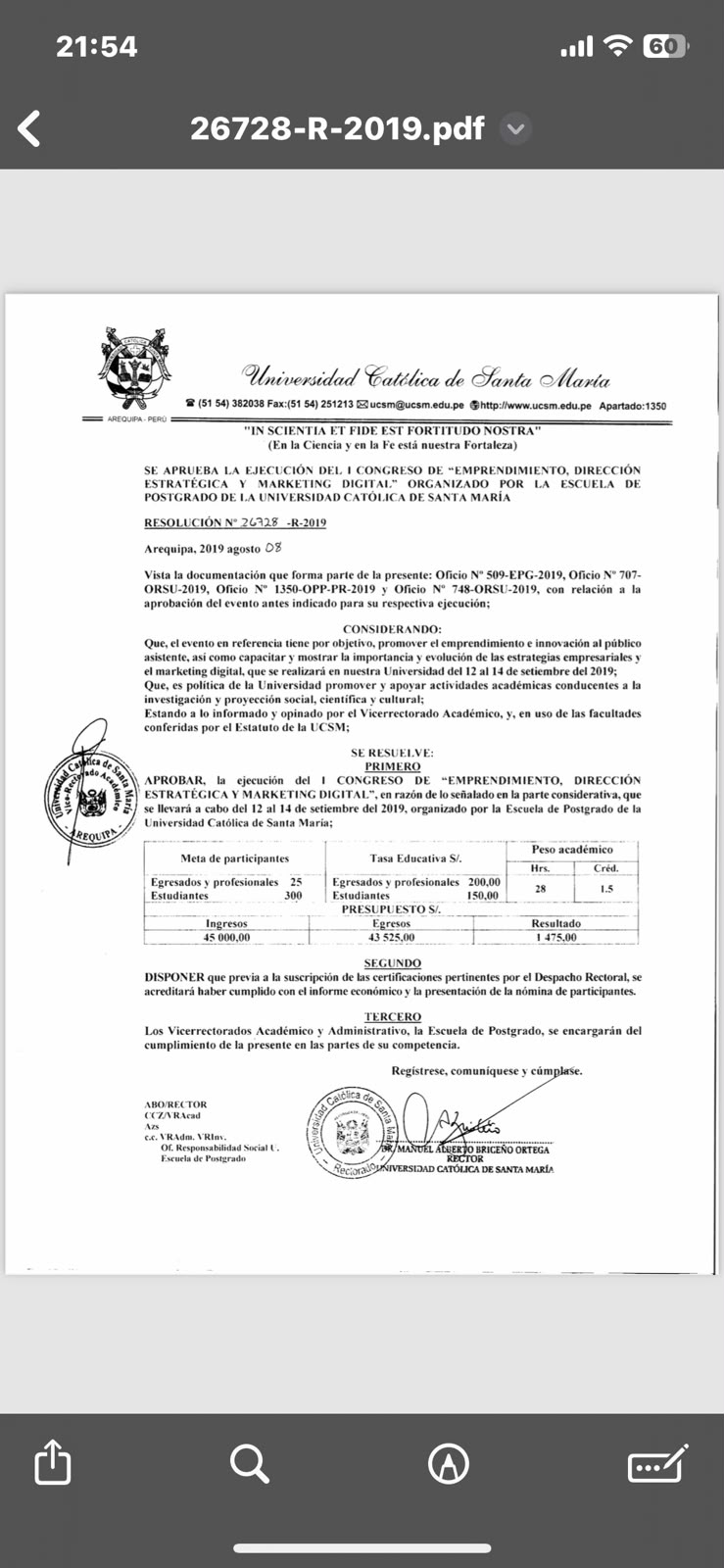 Resolución académica COEDEM 2025